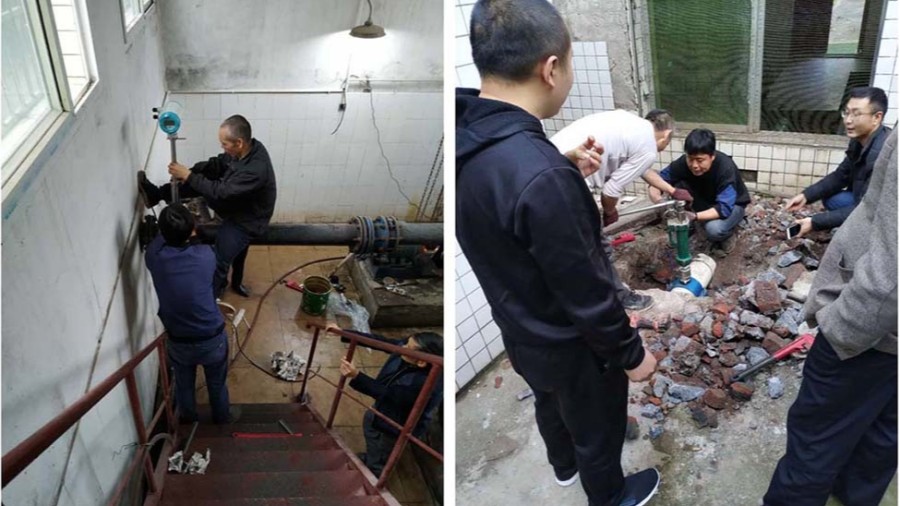 璧山区水利局插入式电磁开云NBA篮球安装现场